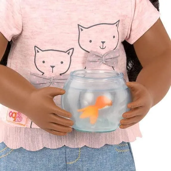 Our Generation Dolls Outfit - T-Shirt Cat Print with Goldfish Glass