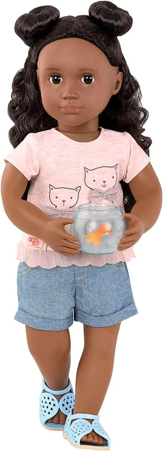 Our Generation Dolls Outfit - T-Shirt Cat Print with Goldfish Glass