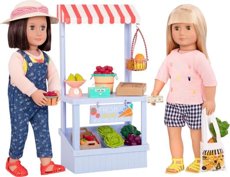 Our Generation Market Stand Grocery Shopping Set