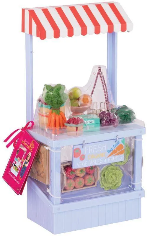Our Generation Market Stand Grocery Shopping Set