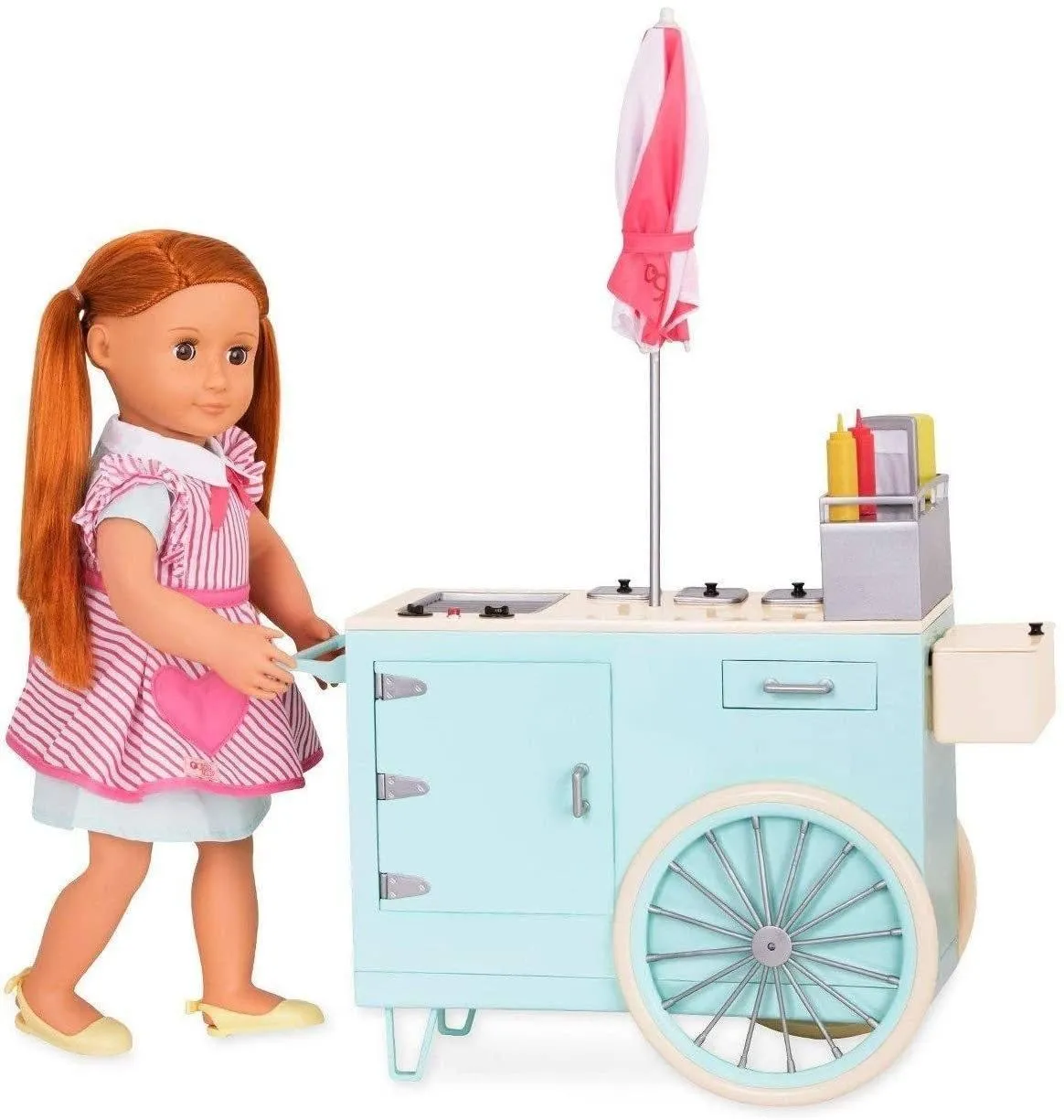 Our Generation Retro Hot Dog Cart and Accessories