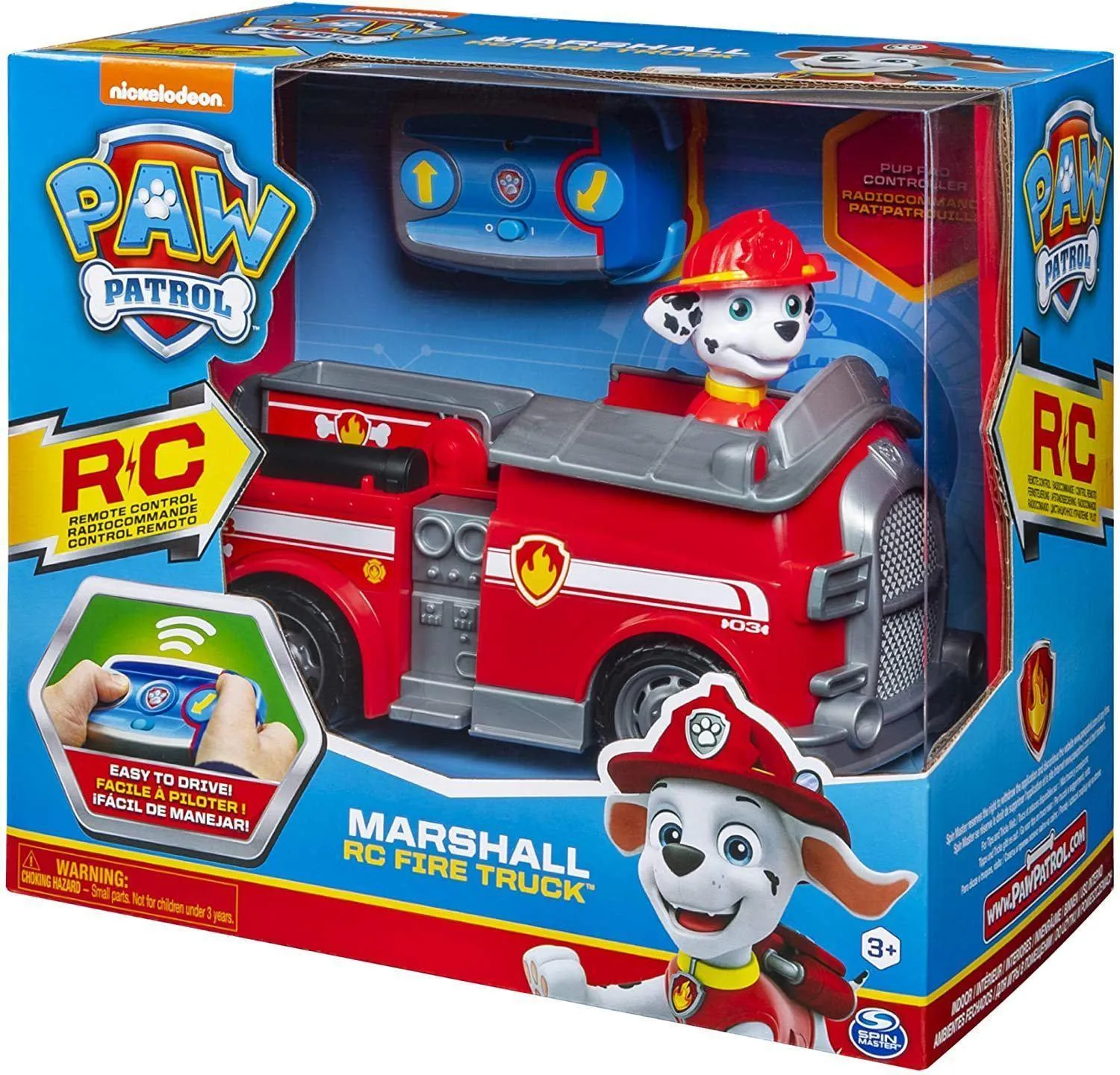 PAW Patrol, Marshall Remote Control Fire Truck with 2-Way Steering, for Kids Aged 3 and Up