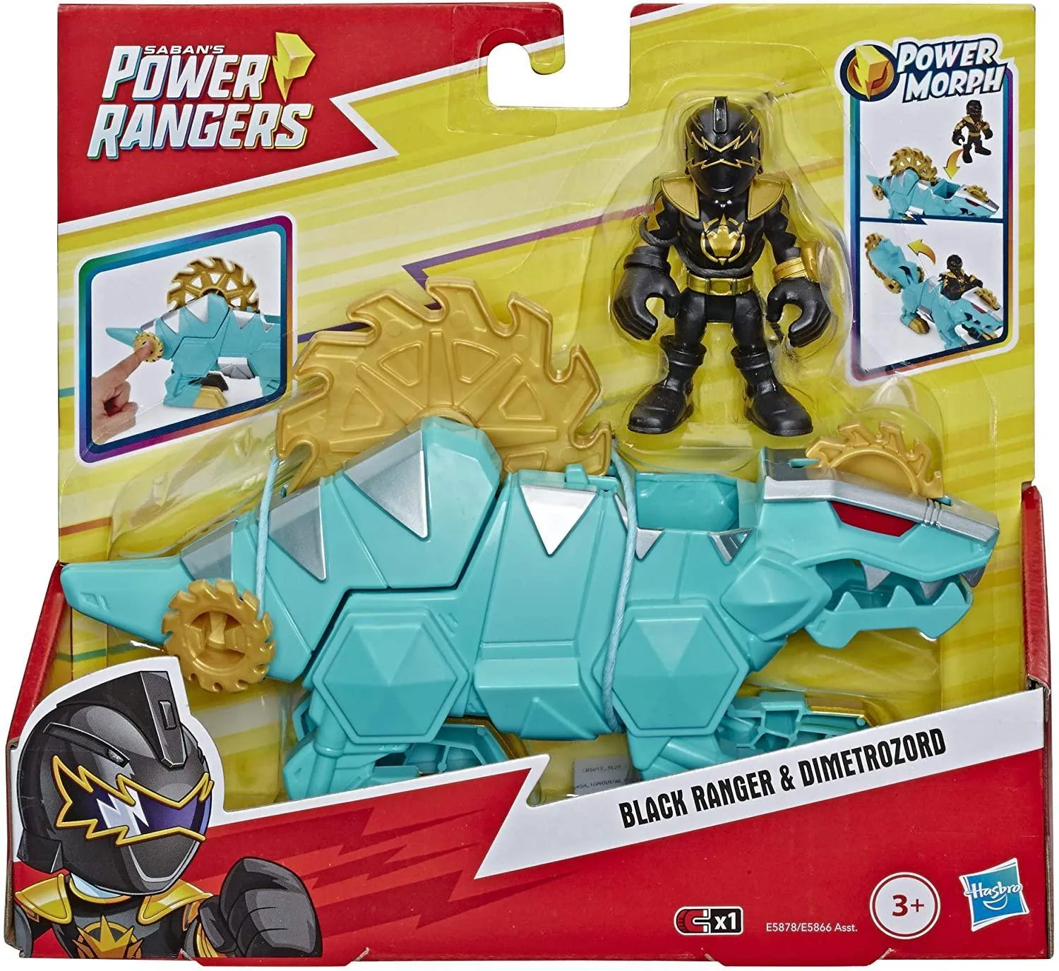 Power Rangers Playskool Heroes Black Ranger and Dimetrozord 2-Pack