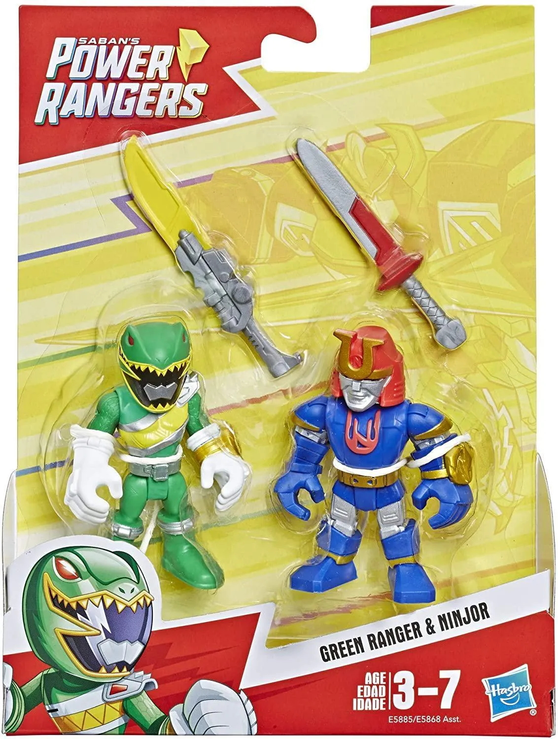 Power Rangers Playskool Heroes Figurines Green Ranger and Ninjor 2-pack
