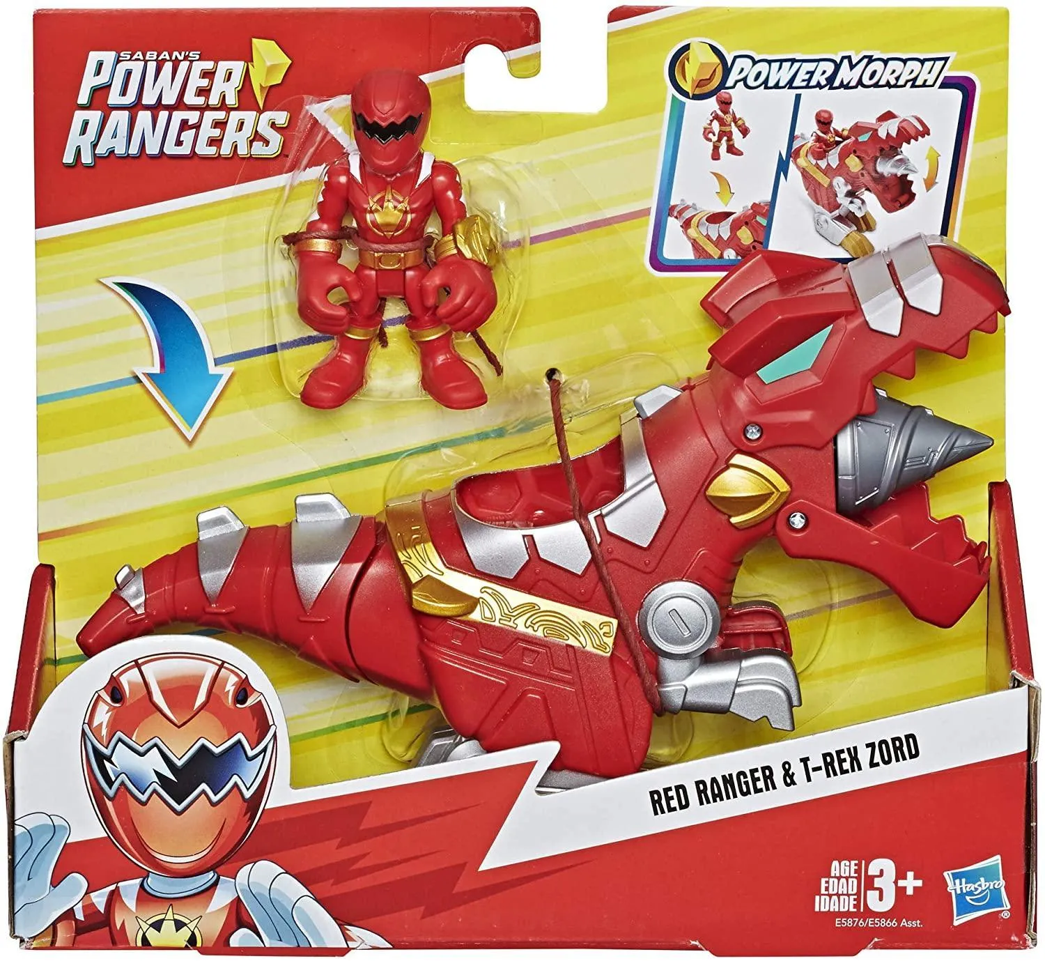 Power Rangers Playskool Heroes Red Ranger & T-Rex Zord 2-Pack