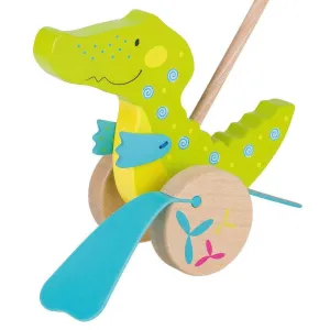 Push Along Wooden Crocodile with Wagging Tail