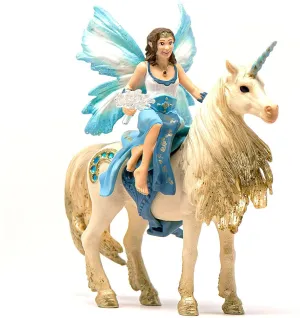 SCHLEICH 42508 Eyela Riding On Golden Unicorn Figure