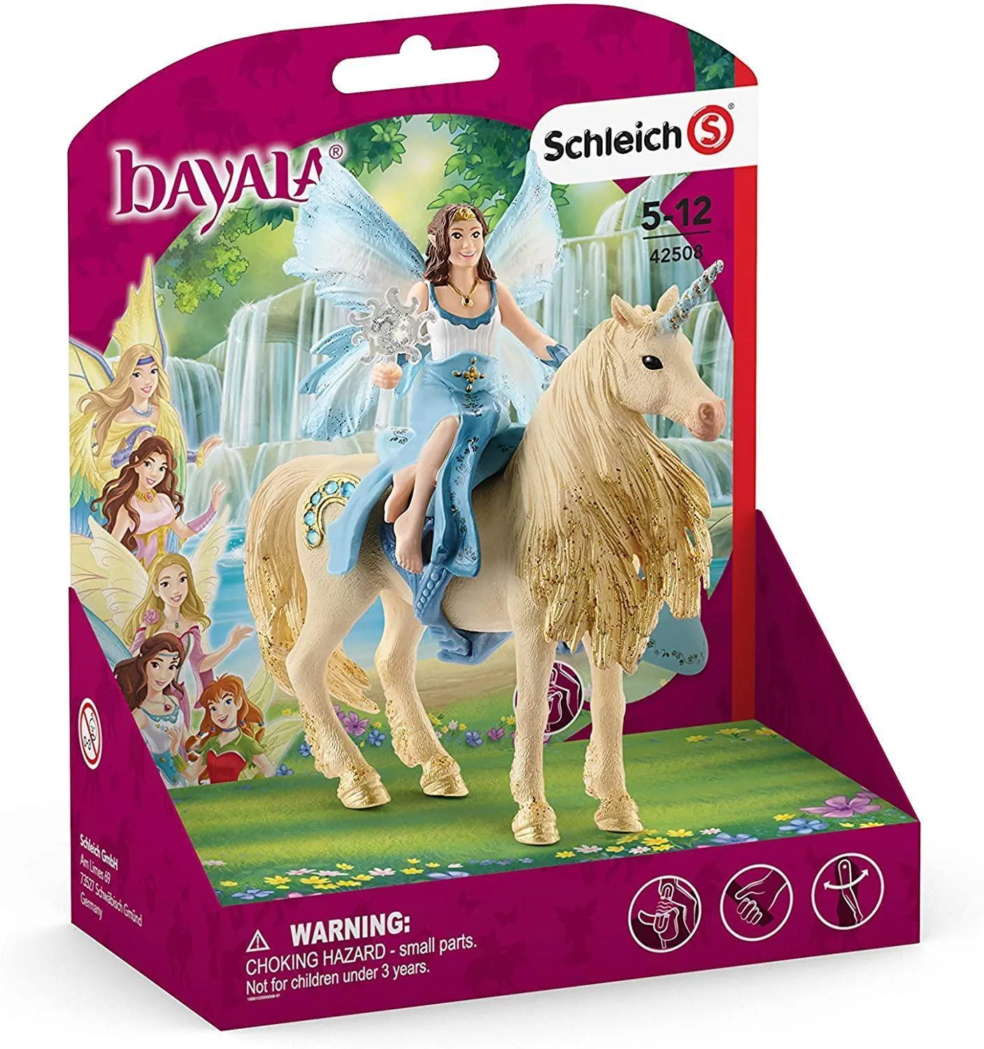 SCHLEICH 42508 Eyela Riding On Golden Unicorn Figure