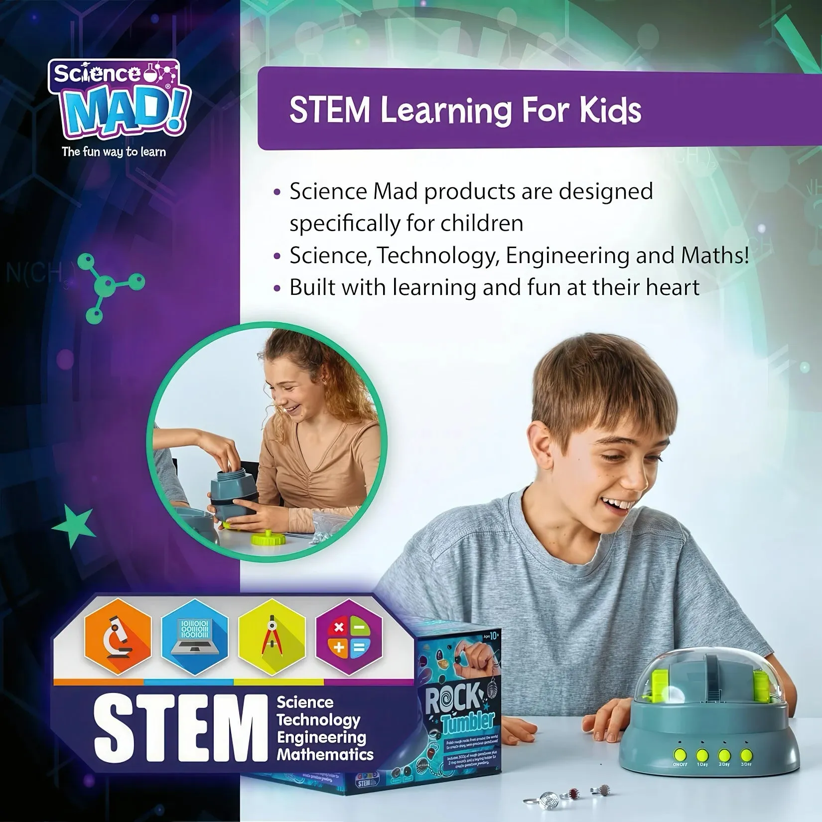 Science Mad Rock Tumbler Machine