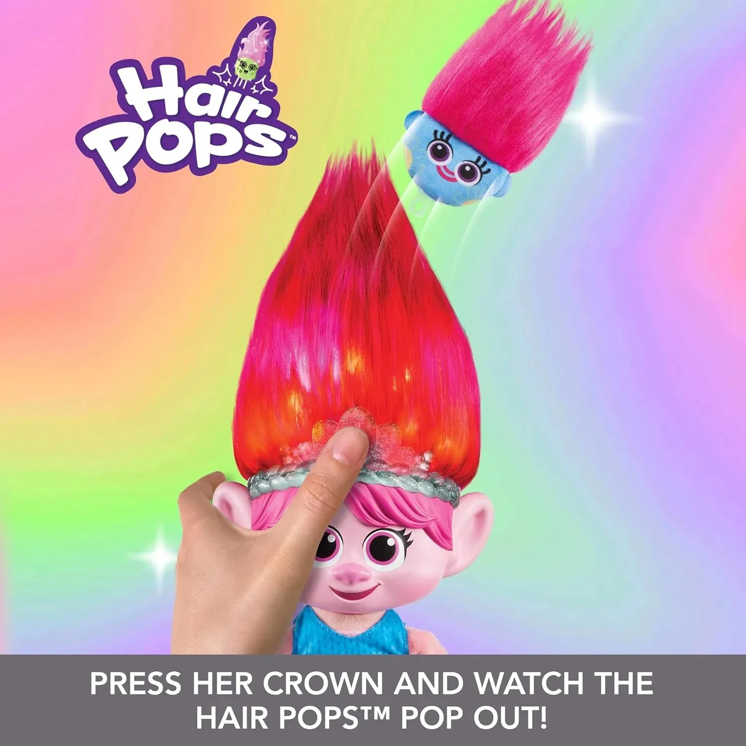Trolls Hair Pops Surprise Poppy Feature Interactive Soft Doll