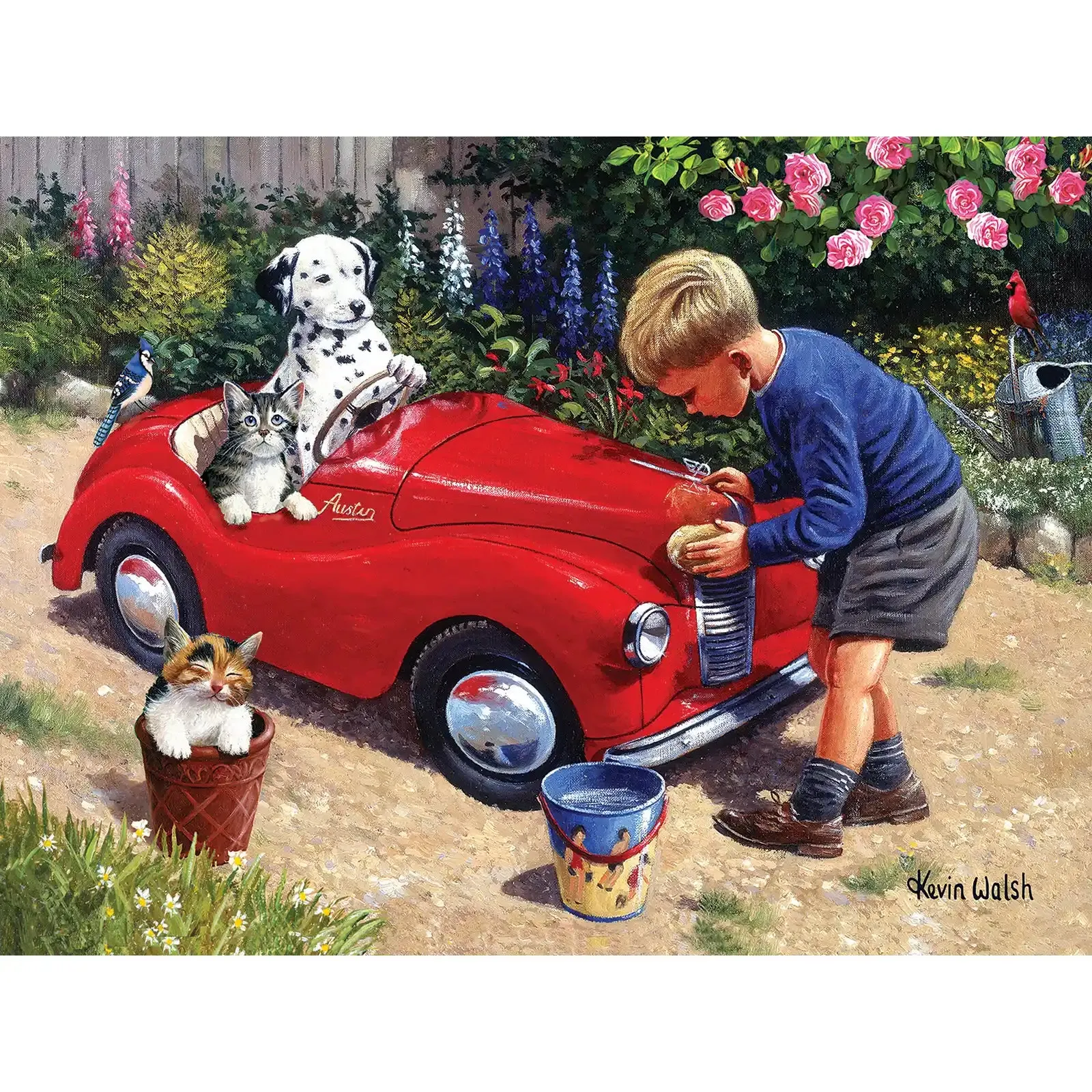 Washing The Car Jigsaw Puzzle Bits and Pieces