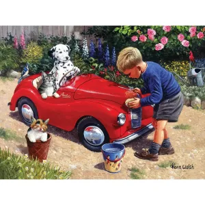 Washing The Car Jigsaw Puzzle Bits and Pieces