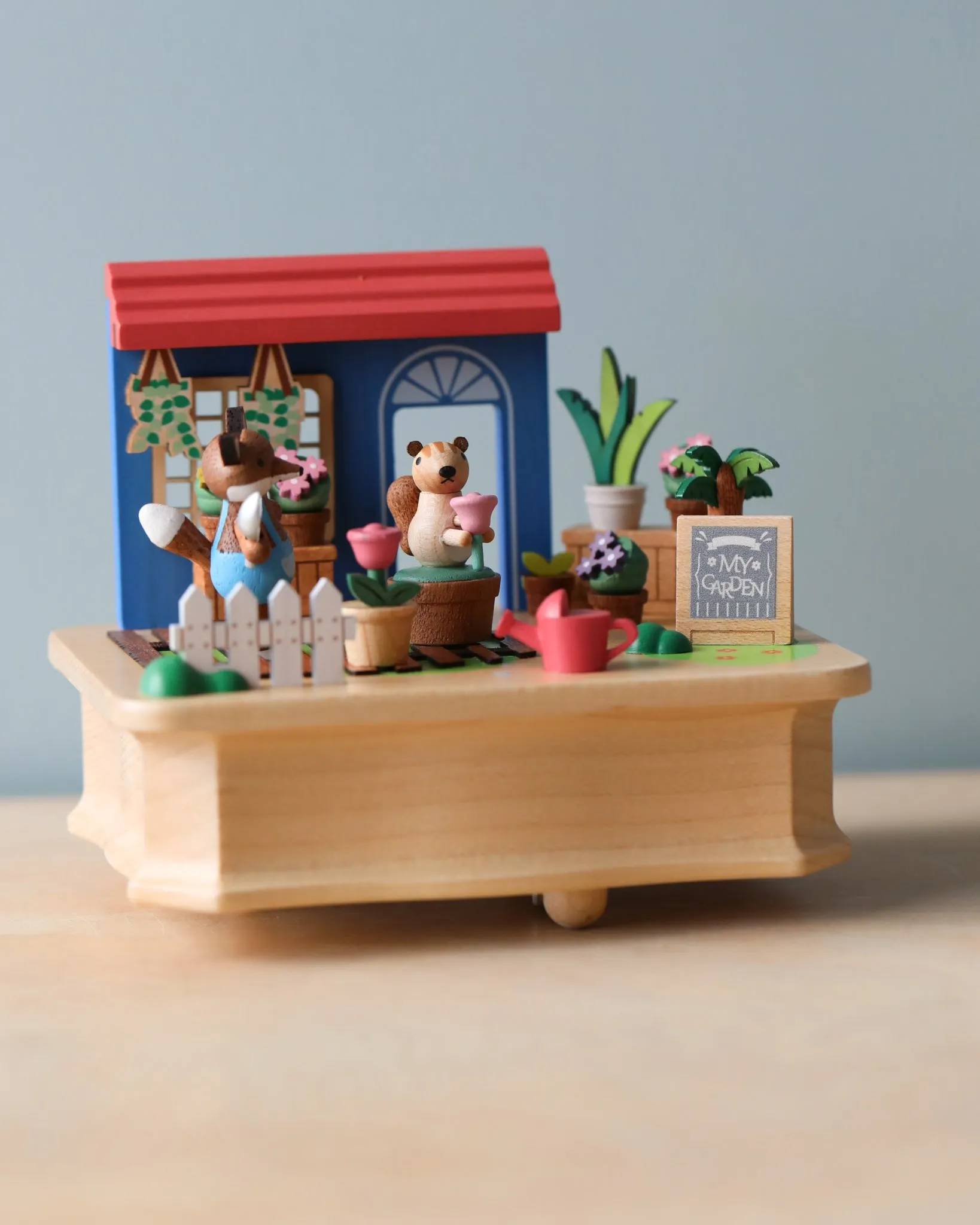 Wooden Fox Gardener Music Box Odin Parker