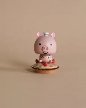 Wooden Pig Bobblehead Odin Parker
