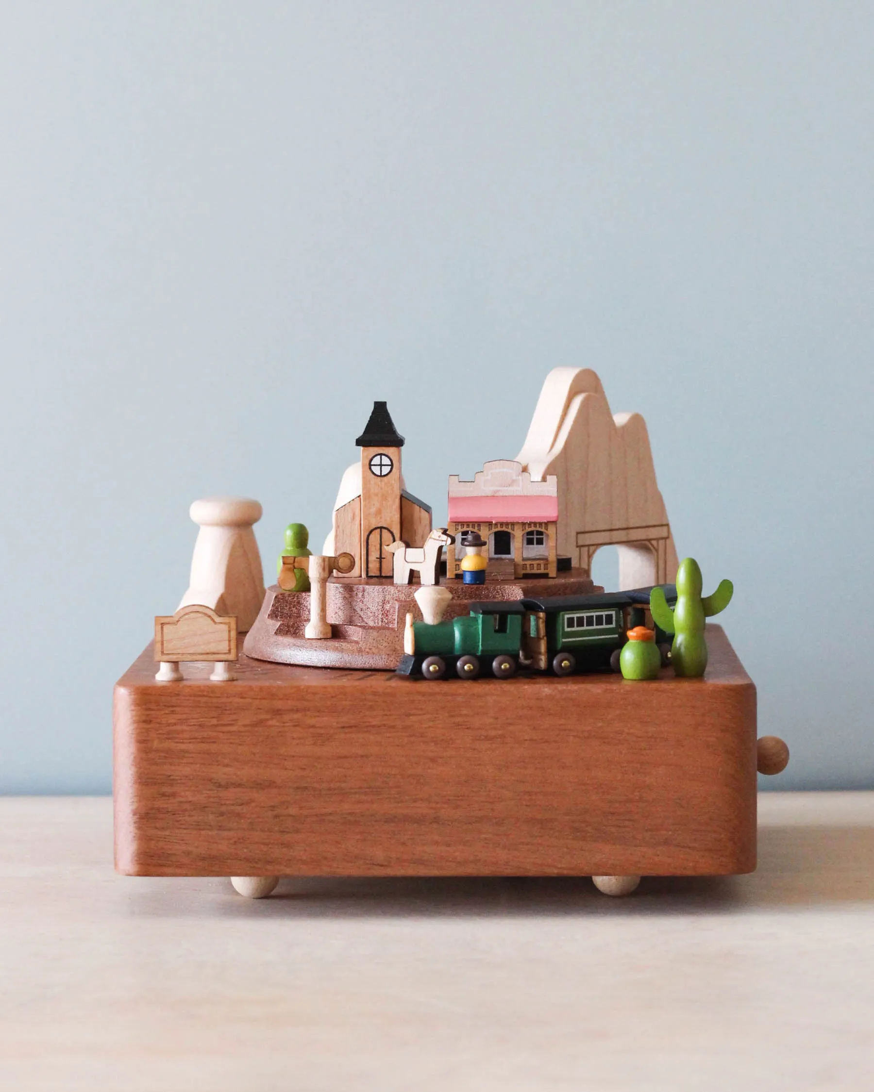 Wooden Train Music Box - Western Town Odin Parker