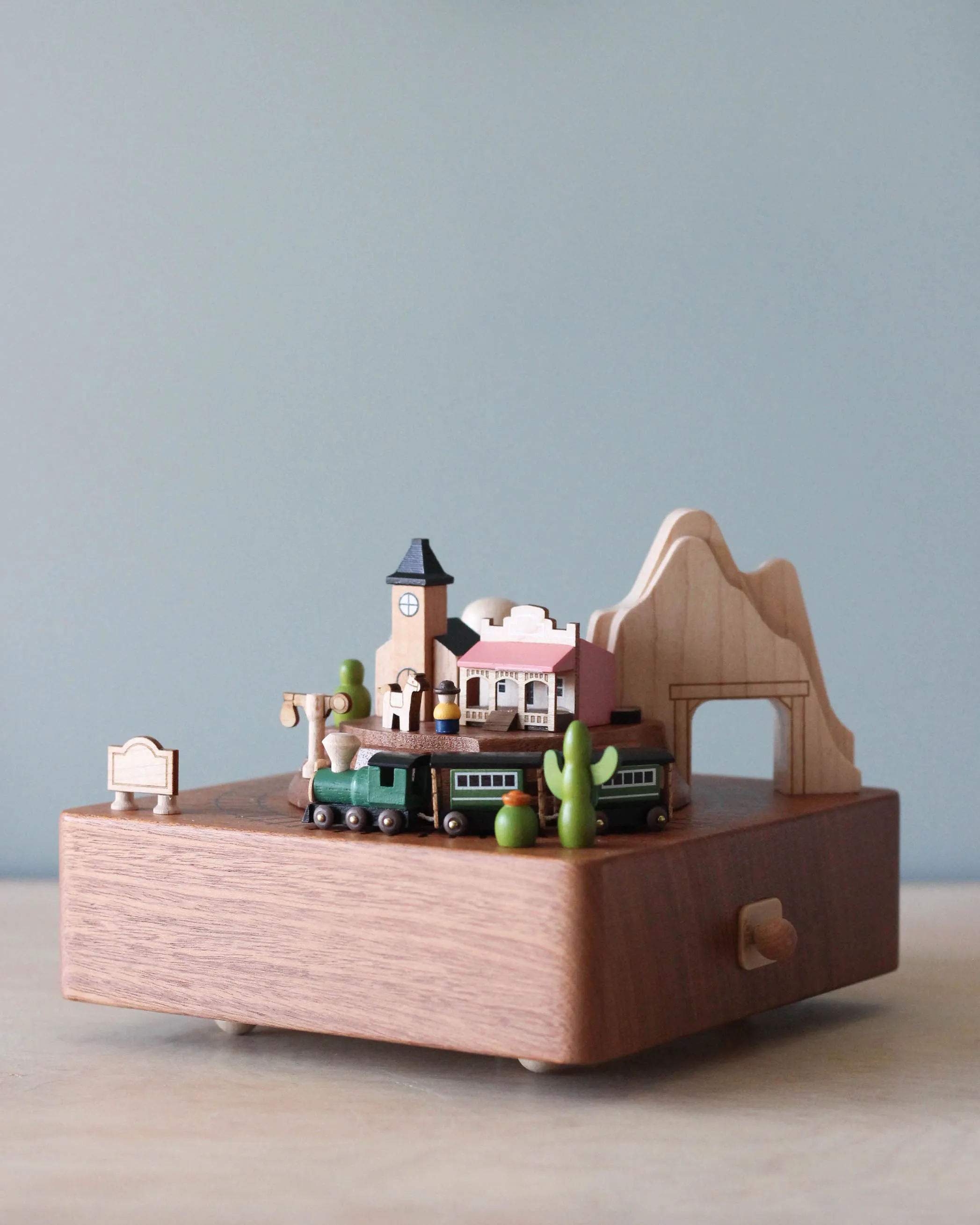 Wooden Train Music Box - Western Town Odin Parker