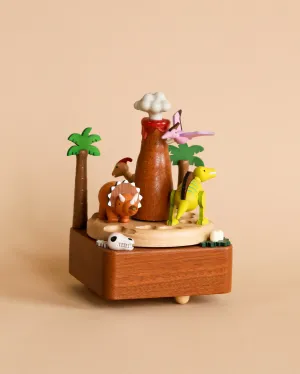 Wooden Volcano & Dinosaur Music Box Odin Parker